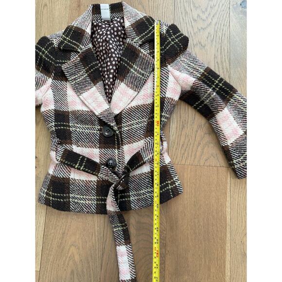 Cabi Kate Brown‎ Pink Wool Blend Belted Blazer 3/4 Sleeve 2 - Picture 7 of 8